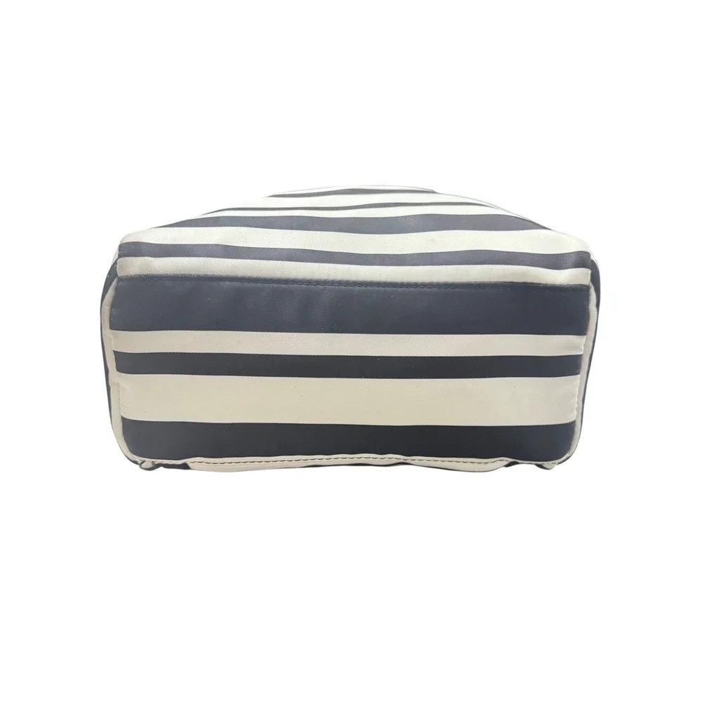 Kate Spade Striped Nylon Backpack Womens Medium Black White Fair Saffiano‎ Trim